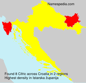 Surname Cifric in Croatia Surname Cifric in Croatia
