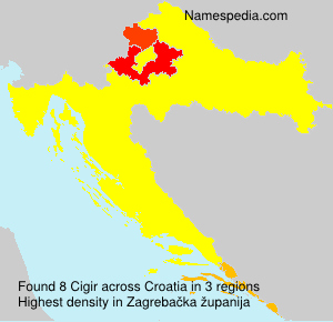 Surname Cigir in Croatia Surname Cigir in Croatia