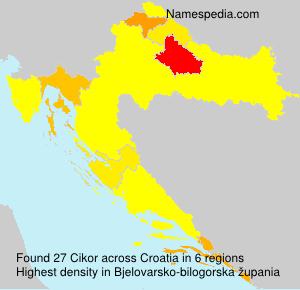 Surname Cikor in Croatia Surname Cikor in Croatia