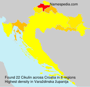 Surname Cikulin in Croatia Surname Cikulin in Croatia