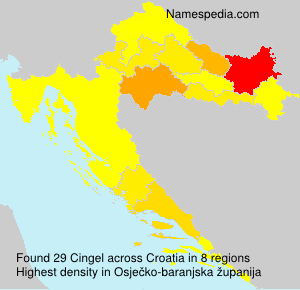 Surname Cingel in Croatia Surname Cingel in Croatia