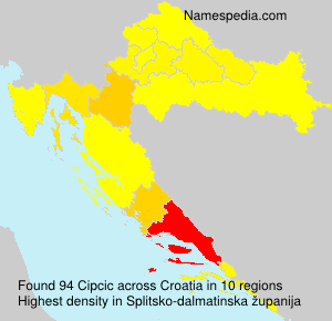Surname Cipcic in Croatia Surname Cipcic in Croatia
