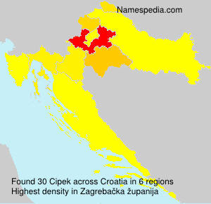 Surname Cipek in Croatia Surname Cipek in Croatia