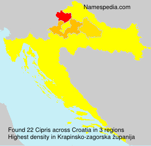 Surname Cipris in Croatia Surname Cipris in Croatia