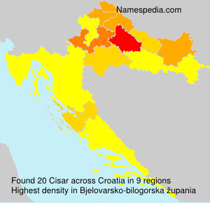 Surname Cisar in Croatia Surname Cisar in Croatia