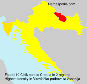 Surname Cizik in Croatia Surname Cizik in Croatia