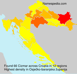 Surname Cizmar in Croatia Surname Cizmar in Croatia