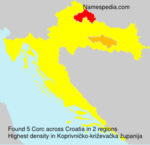 Surname Corc in Croatia Surname Corc in Croatia