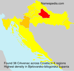 Surname Crkvenac in Croatia Surname Crkvenac in Croatia