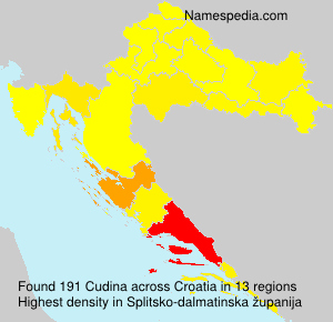 Surname Cudina in Croatia Surname Cudina in Croatia