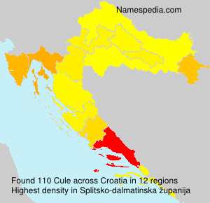 Surname Cule in Croatia Surname Cule in Croatia
