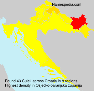 Surname Culek in Croatia Surname Culek in Croatia