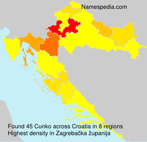 Surname Cunko in Croatia Surname Cunko in Croatia