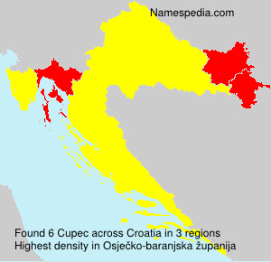 Surname Cupec in Croatia Surname Cupec in Croatia