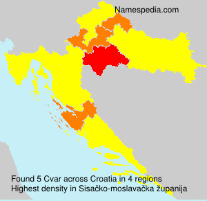 Surname Cvar in Croatia Surname Cvar in Croatia