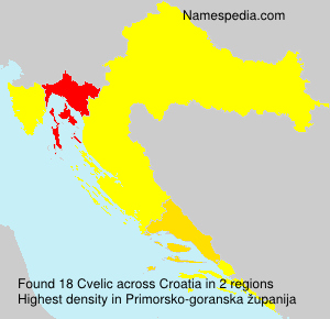 Surname Cvelic in Croatia Surname Cvelic in Croatia