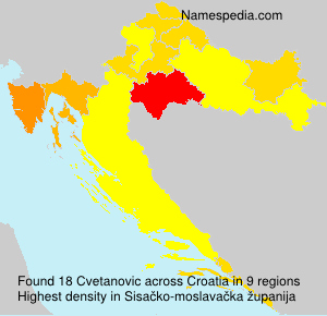 Surname Cvetanovic in Croatia