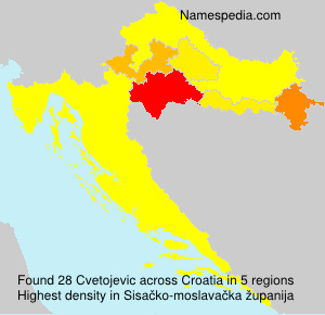 Surname Cvetojevic in Croatia Surname Cvetojevic in Croatia