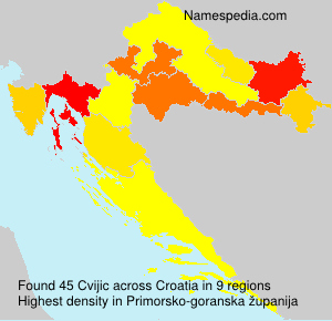 Surname Cvijic in Croatia Surname Cvijic in Croatia