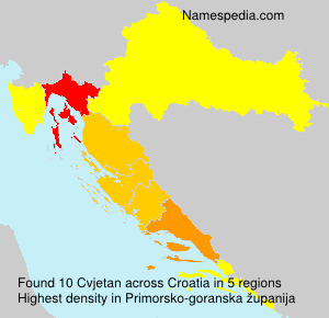 Surname Cvjetan in Croatia Surname Cvjetan in Croatia