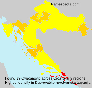 Surname Cvjetanovic in Croatia Surname Cvjetanovic in Croatia