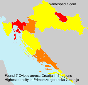 Surname Cvjetic in Croatia Surname Cvjetic in Croatia