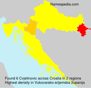 Surname Cvjetinovic in Croatia Surname Cvjetinovic in Croatia