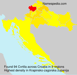 Surname Cvrtila in Croatia Surname Cvrtila in Croatia