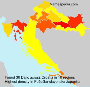 Surname Dajic in Croatia Surname Dajic in Croatia