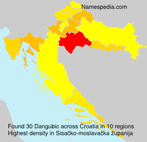 Surname Dangubic in Croatia Surname Dangubic in Croatia