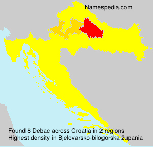 Surname Debac in Croatia Surname Debac in Croatia