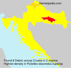 Surname Debric in Croatia Surname Debric in Croatia