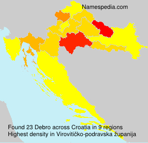 Surname Debro in Croatia Surname Debro in Croatia