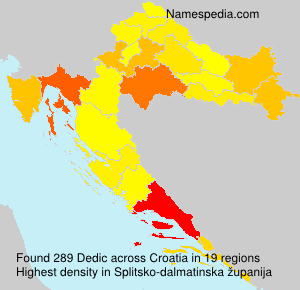 Surname Dedic in Croatia Surname Dedic in Croatia