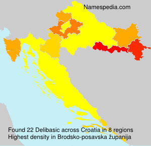 Surname Delibasic in Croatia Surname Delibasic in Croatia