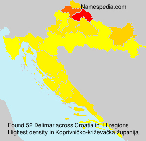 Surname Delimar in Croatia Surname Delimar in Croatia