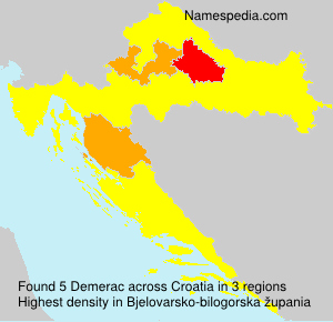 Surname Demerac in Croatia Surname Demerac in Croatia