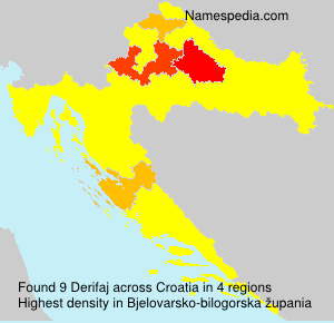 Surname Derifaj in Croatia Surname Derifaj in Croatia