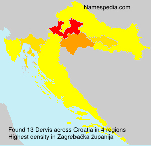 Surname Dervis in Croatia Surname Dervis in Croatia