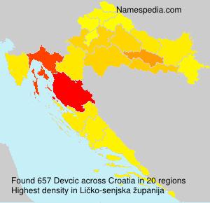 Surname Devcic in Croatia Surname Devcic in Croatia