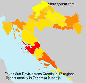 Surname Devic in Croatia Surname Devic in Croatia