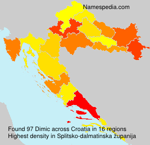 Surname Dimic in Croatia Surname Dimic in Croatia
