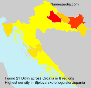 Surname Ditrih in Croatia Surname Ditrih in Croatia