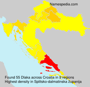 Surname Dlaka in Croatia Surname Dlaka in Croatia