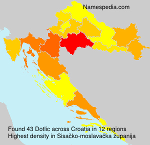 Surname Dotlic in Croatia Surname Dotlic in Croatia