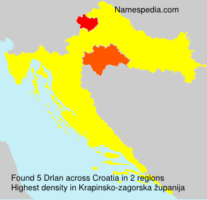 Surname Drlan in Croatia Surname Drlan in Croatia