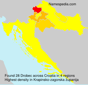 Surname Drobec in Croatia Surname Drobec in Croatia