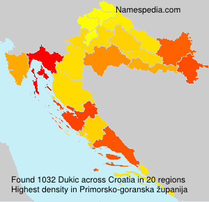 Surname Dukic in Croatia Surname Dukic in Croatia