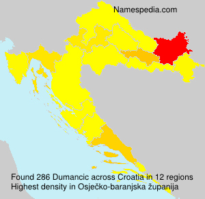 Surname Dumancic in Croatia Surname Dumancic in Croatia
