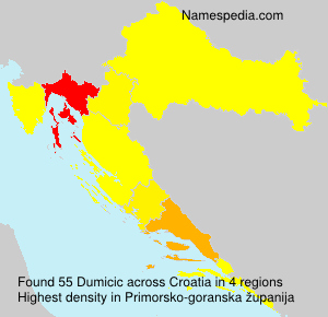 Surname Dumicic in Croatia